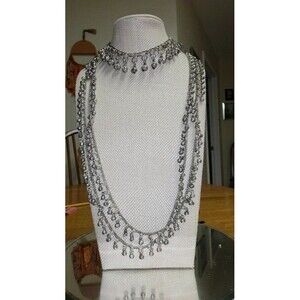 2-Silver Tone Bell Boho Jingle Necklaces & Anklet/ Bracelet